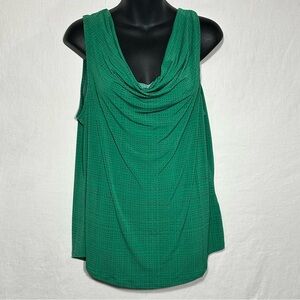 Banana Republic Women's L Green Dotted Print Sleeveles Cowl Neck Top NWT